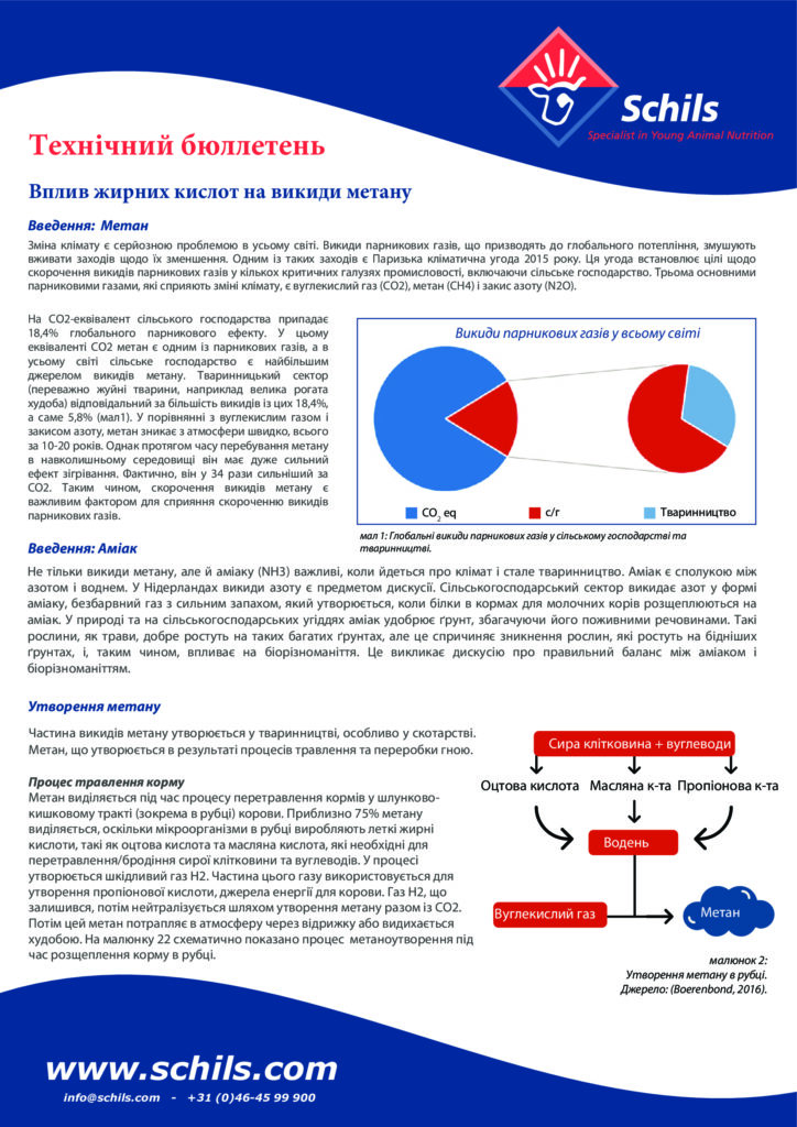 Вплив жирних кислот на викиди метану